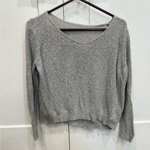 Brandy Melville Off-the-Shoulder Gray Sweater